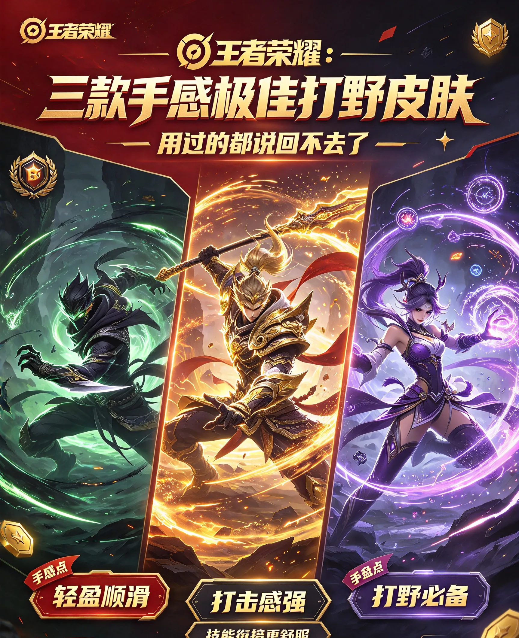 王者荣耀：三款手感极佳打野皮肤，用过的都说回不去了(图1)