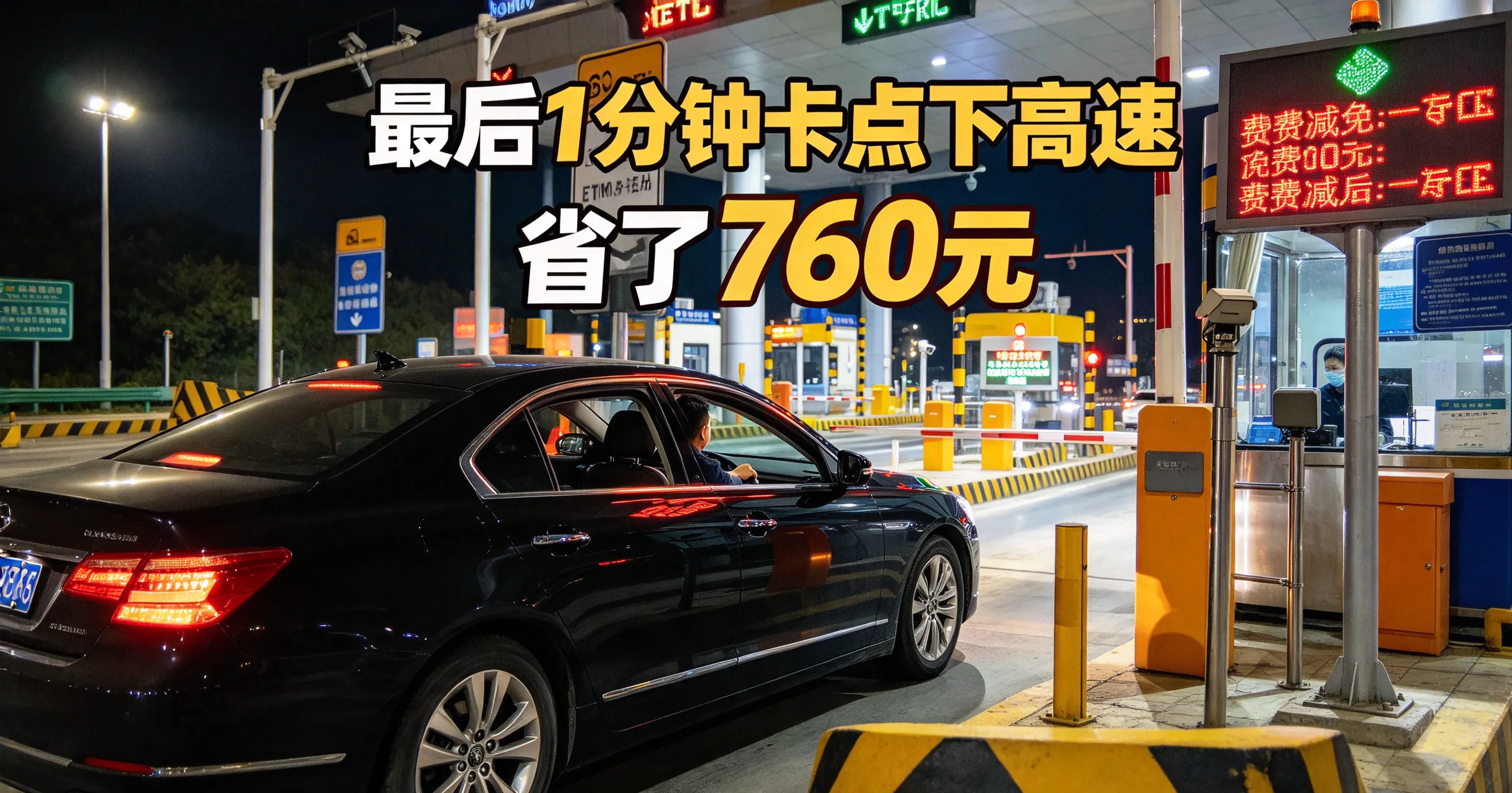 男子最后1分钟卡点下高速省了760元